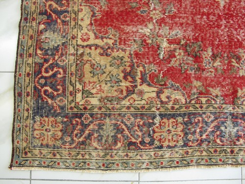 6X9 Oriental Rug,Hand Knotted Floral Rug,Blue Wool Rug,Traditional Vintage Rug - Picture 13 of 20