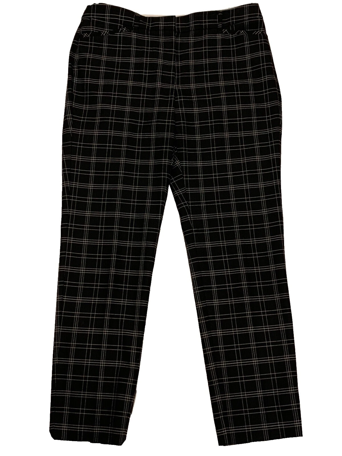 Черные шахматные брюки из полиэстера для женщин White House