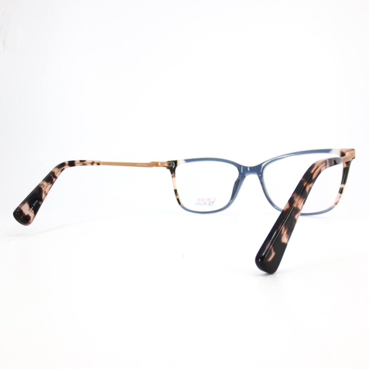 Chelsea Morgan CM20214 BLUE Eyeglasses Frames Black acetate metal