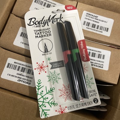 BIC BodyMark Temporary Tattoo Marker  Christmas Colors Red & Green