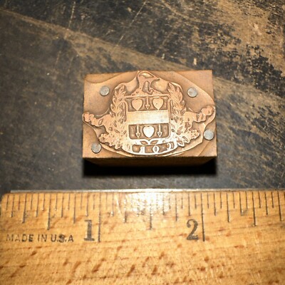 Printing Block Crest Shield Type Cut Print Block Copper Face COR