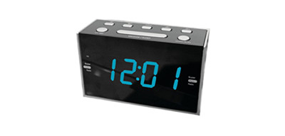 Sylvania Dual Alarm PLL Clock Radio 1.2'' Jumbo Blue Display