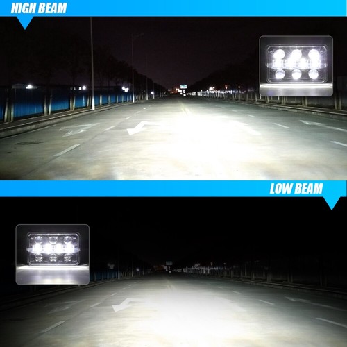 Par de faros LED 4x6" Hi-Lo negro lámpara sellada para Chevrolet Camaro 1983-1992 - Imagen 6 de 12