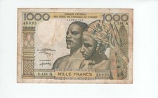 " Baisse de Prix " A.O.F. COTE D'IVOIRE Billet 1000 Francs TTB