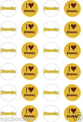 24 x PRECUT THE BROWNIES REIS/OBLATEN PAPIER CUP CAKE TOPPER