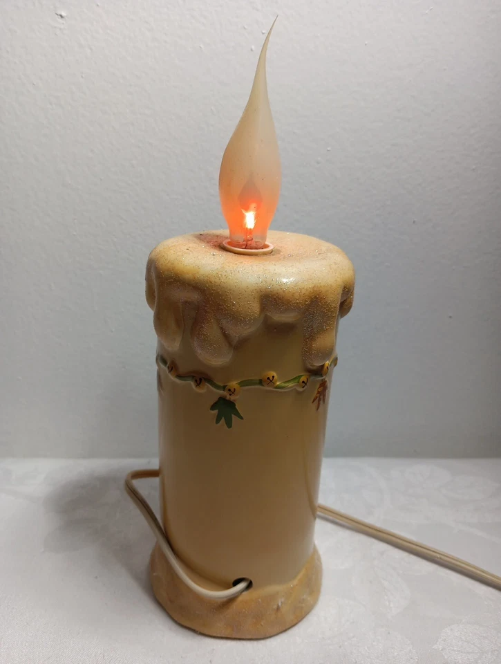 DEBBIE MUMM 2008 РОЖДЕСТВО СНЕГОВИК МЕРЦАНИЕ ЭЛЕКТРИЧЕСКАЯ СВЕЧА ЛАМПА КЕРАМИКА 9 1/2» T - Изображение 4 из 4