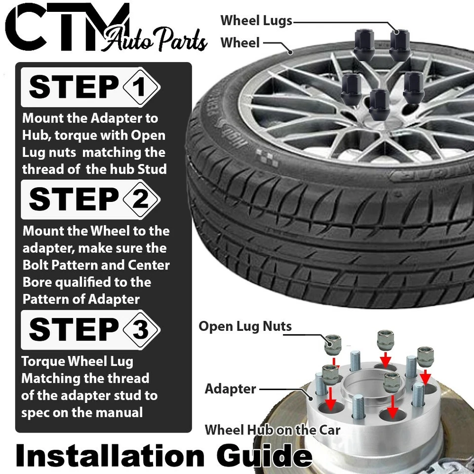 4x 1.25 英寸厚 5x4.5 至 5x135 轮间隔适配器 适合 Nisan Subaru Infinit — 第 4/4 张图片