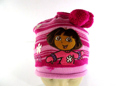 Dora 2008 Beanie Size 3-7 years 19cm Across the Head Pom Pom Accents Acrylic