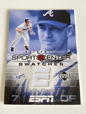 MLB Card-J.D. Drew-Sportscenter Swatches-UD ESPN 2005-Dodgers
