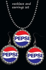 Pepsi earrings earring and necklace set great gift