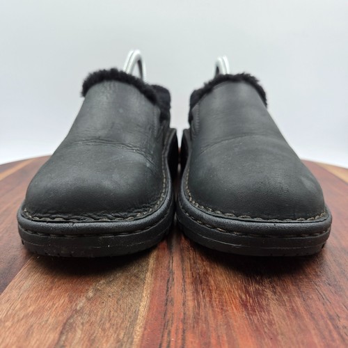 Chaco Zaagh Baa Vibram Nurl Shoes Women's 6.5 Black Leather Shearling Lined Clog - Picture 2 of 13