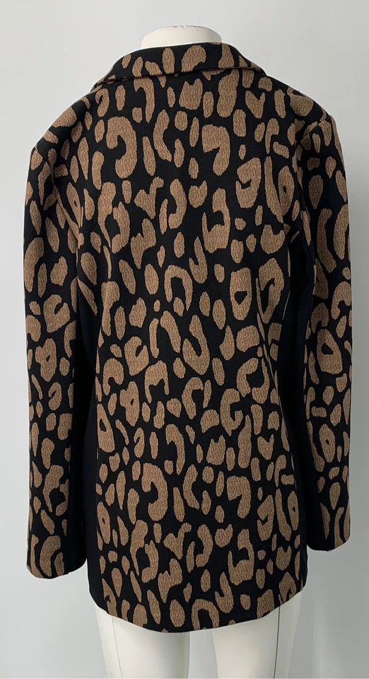 Blazer Joseph Ribkoff marrón negro estampado de guepardo botón único talla 8 Foto 3 de 4