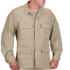 PROPPER BDU COAT 4XL Regular KHAKI CANVAS Ripstop height 67 - 71" chest 57 - 61"