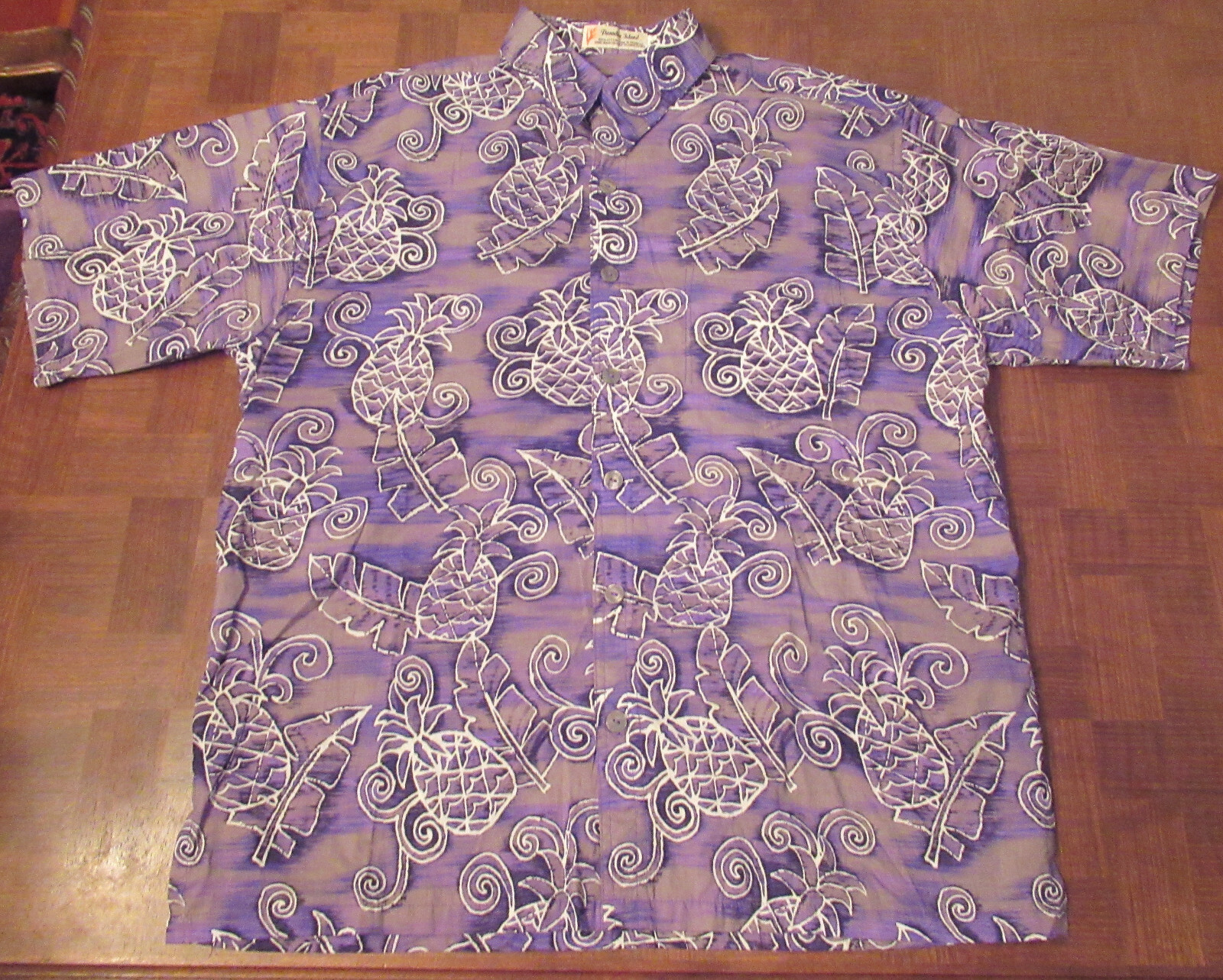 Paradise Island batik pineapple pattern button-fr… - image 2