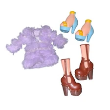 Bratz Accessories Lot Coat Shoes Purple Blue Brown Y2K
