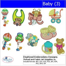 Embroidery Design Set - Baby(3) - 10 Designs - 9 Formats - USB Stick