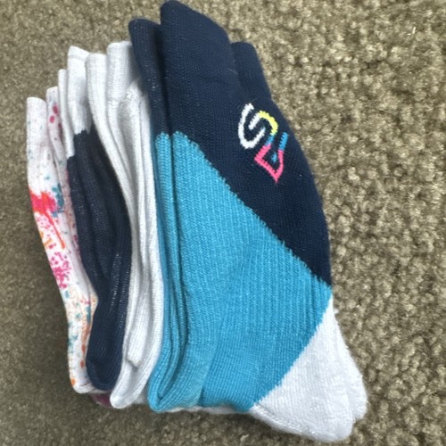 Justice Socks Tie Dye Girls Crew 4 Pack New Large Shoe Size 4-10 Vintage 90s - Picture 2 of 6