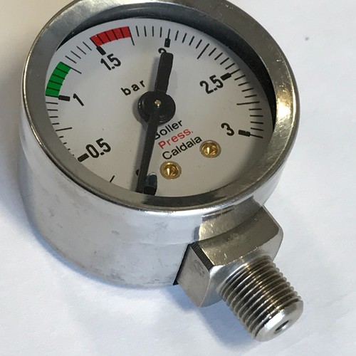 Elektra Microcasa Chrome/Silver Boiler Pressure Gauge - Made In Italy (00143035) - Picture 2 of 9