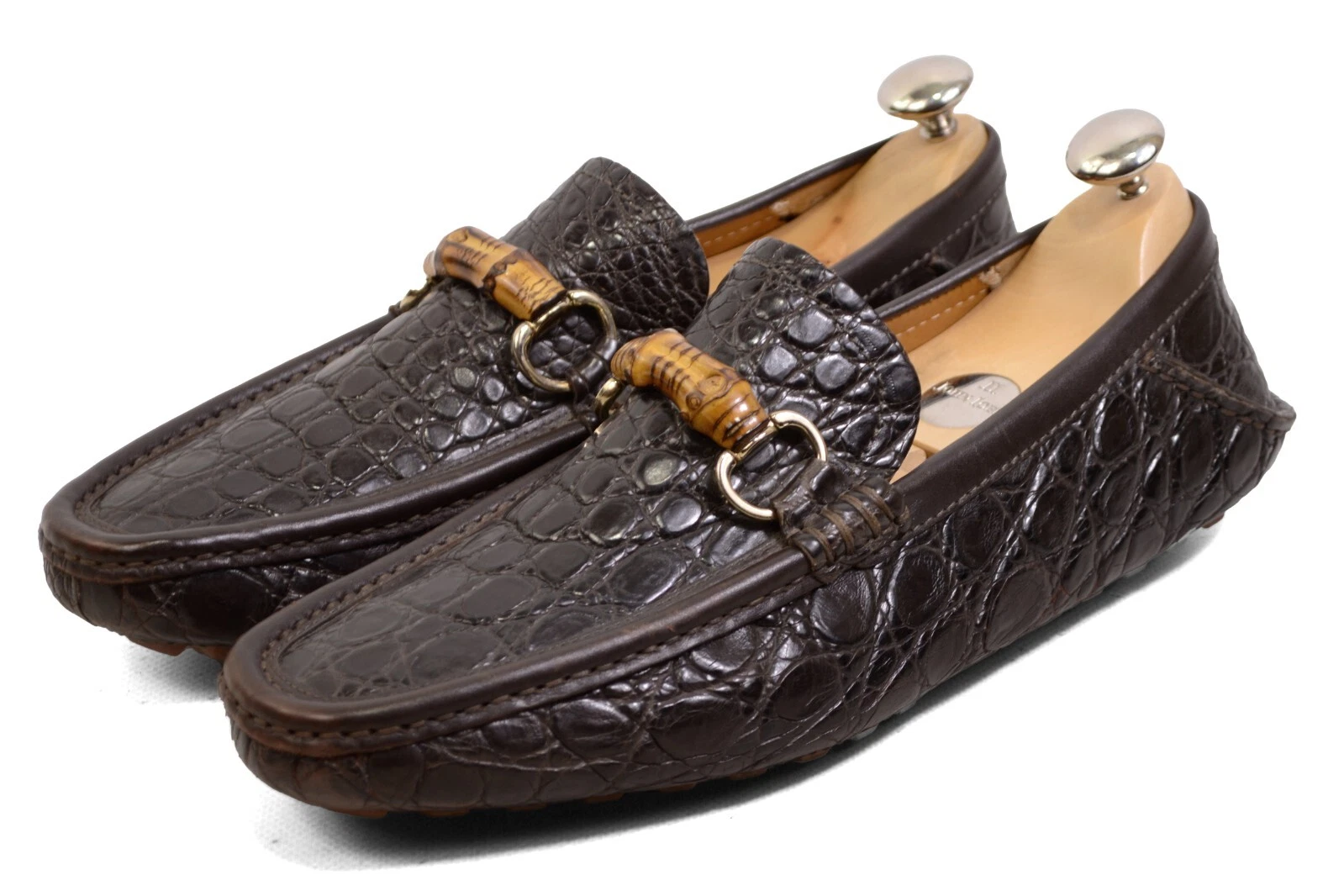 Chaussures GUCCI véritable crocodile bamboobit UK6 / US7 138204 authentiques