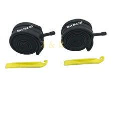 2 x 26" INCH BIKE INNER TUBE 26 x 1.75 - 2.125 WITH 2 YELLOW TIRE LEVERS