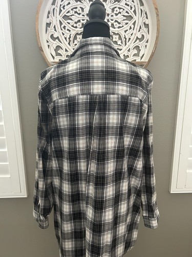 Camicia J. Jill fili non comuni tunica a quadri donna XL cotone tasche maniche lunghe - Foto 4 di 7