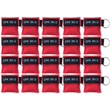 100 X CPR Face Mask  Keychain Pouch Mask One Way Valve First Aid Face Shields
