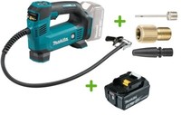 Makita DMP180Z Akku-Kompressor 18V 8,3Bar DMP180 + 1X Akku 18V 5Ah + Adapter
