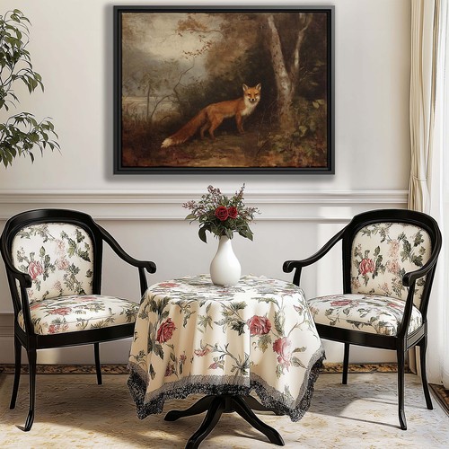 Fox Wall Art Animal Canvas Print Rustic Woodland Decor Nature Painting Framed - Picture 7 of 9