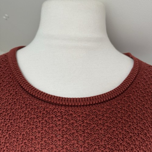 Maglione Peruvian Connection taglia L rosso ruggine Pima cotone maglia grossa maniche lunghe - Foto 2 di 10