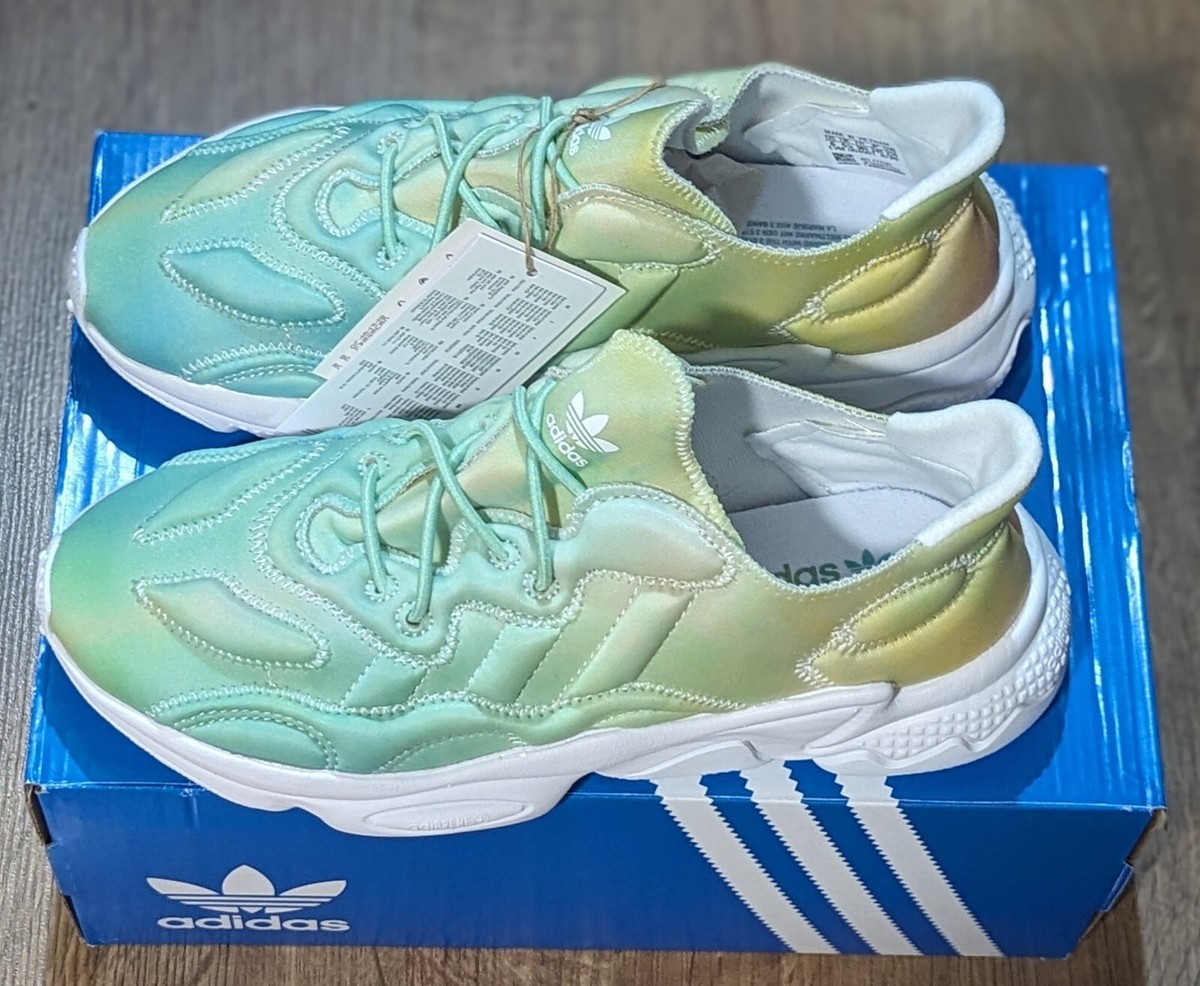 Brand New Authentic Adidas Osweego Tech J EL Trainers Green/Yellow/White UK 