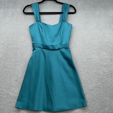 David's Bridal Womens Mini Dress Green Sleeveless Strap Sweetheart Size 2