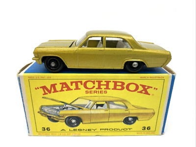 Matchbox Regular Wheels Nr. 36-C Opel Diplomat ''Gold'' & Originalbox Lesney