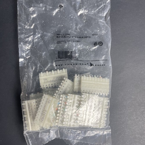 Bag of 20 Siemon Connecting Block Modules 100.3799 Connector New - Afbeelding 3 van 6