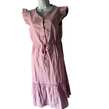 PatPat Pink Ruffle Sleeve Cotton Midi Dress Size S New with Tags Cottagecore