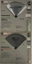2 Sears Craftsman Kromedge 10 in. Saw Blades 200 Tooth & 36 in. 10 in. Rip & ply