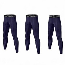 3 PCS Man's Workout Leggings Compression Base Layer Gym Sports Running Training