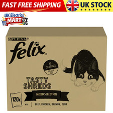 120 x 80g Felix Tasty Shreds Adult Wet Cat Food Mixed Selection in Gravy Mega Pa 7.60 per kilo