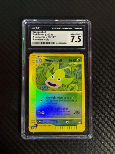 2002 Pokemon Aquapolis Reverse Holo Weepinbell #65 CGC 7.5 Card