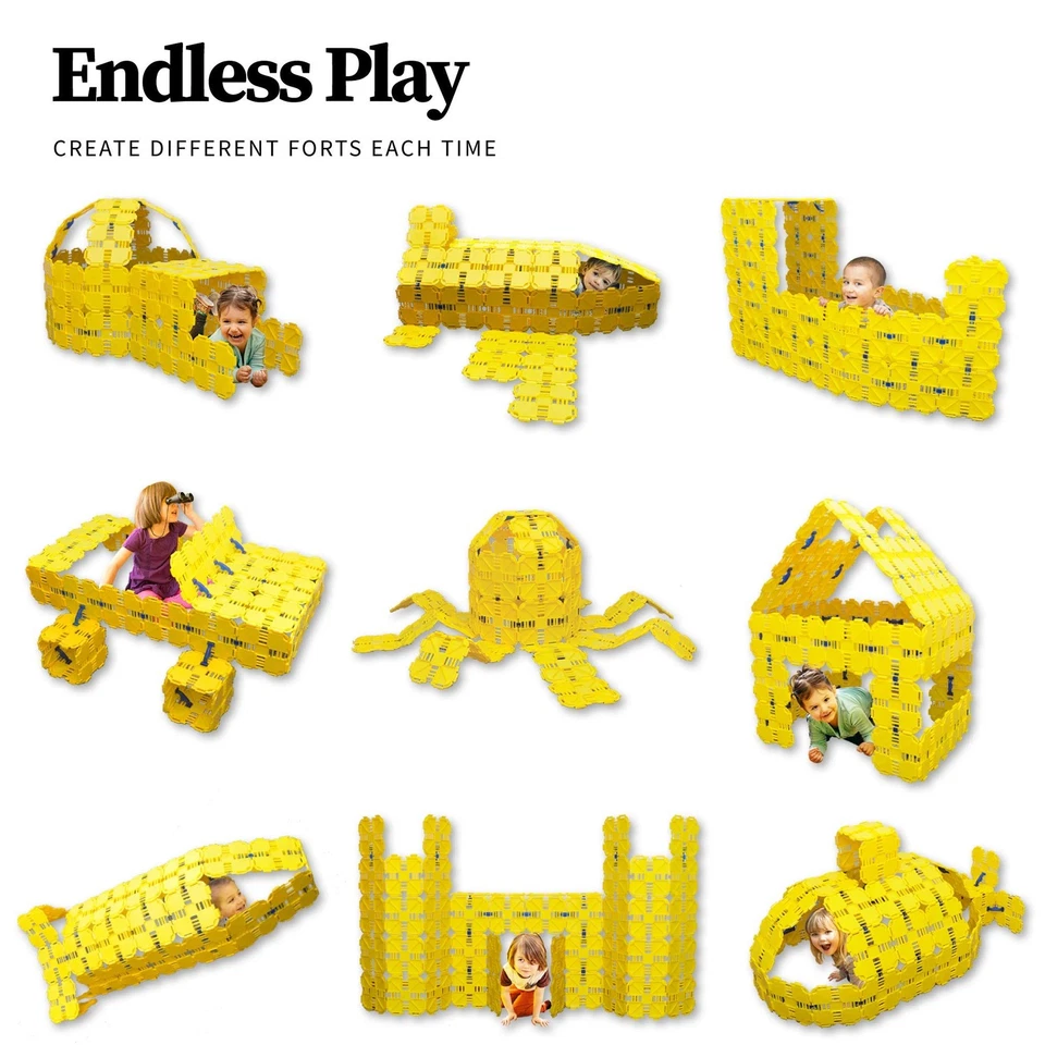 Juego Amarillo - Kit de Construcción Fort Deluxe para Niños - Versátil Interior Exterior Pla... Foto 4 de 4