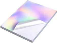 22 Sheets Holographic Sticker Paper 8.5 x11 inch for Inkjet Printer & Laser P...
