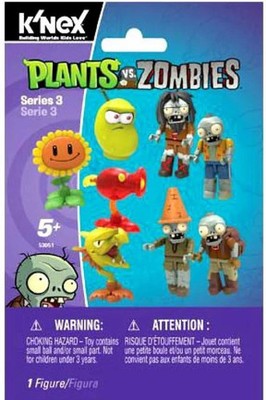 Plants vs Zombies Series 3 K'NEX Mystery Surprise Blind Pack 1 Figure NEW Sealed