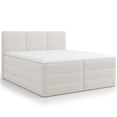 Boxspringbett - weiß - H2/H3 - inklusive Topper - 160x200 cm Doppelbett