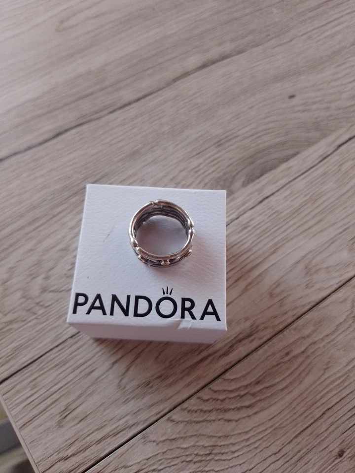 Genuine Pandora Silver & 14k Natural Diamond Funny Bones Ring 925 ALE 💕17mm - Bild 3 von 4