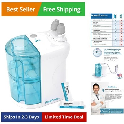 Dual Powered Nasal Irrigation System Nasal Rinse and Wash - Sinus Decongestan...