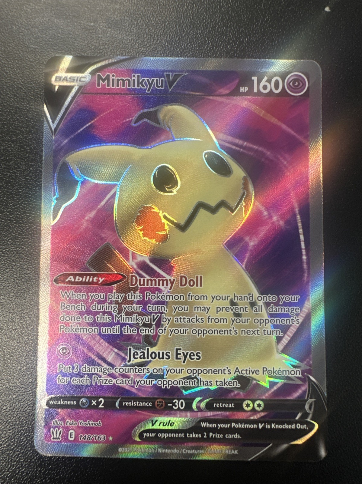 Mimikyu V (Full Art) 148/163 Swsh05: Battle Styles Holo