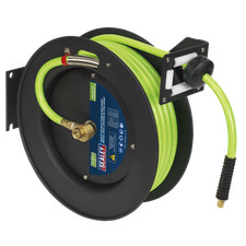 Sealey SA841HV 15m Retractable High-Visibility TPR Air Hose with Metal Reel 10mm