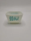 Pyrex Vintage Amish Butterprint Turquoise/White Refrigerator DIsh