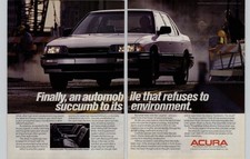 1987 Vintage Car Print Ad Gray Acura Legend Magazine Advertisement Ephemera Art