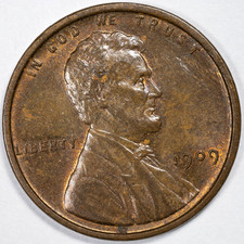 1909-P Lincoln Wheat Penny Cent Choice Uncirculated Brown BU+ BN