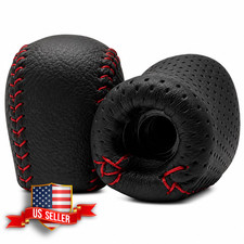 Weighted Leather Shift Knob Universal 4-6 Speed Red With Adapters